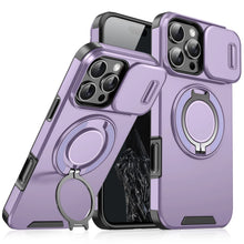 Load image into Gallery viewer, Luxury Magnetic Wireless Charge with Magsafe Armor Case For iPhone 16 15 14 13 12 11 Pro Max Plus Slide Camera Protect PC Cover
