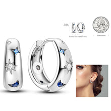 Load image into Gallery viewer, 925 Silver Hoop Earrings  For Woman Pendientes Zircon Heart Shape Star Eardrop Original Earring Fashion Jewelry