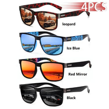 Load image into Gallery viewer, 4 PCS Fashion Vintage Pattern Square Sunglasses Men Women Fishing Driving Man Luxury Brand Designer Sun Glasses UV400 Eyewear ﻿