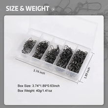 Load image into Gallery viewer, 50pc/box Stainless Steel Fishing Connector Pin Bearing Rolling Swivel with Snap Fishhook Lure Accessories