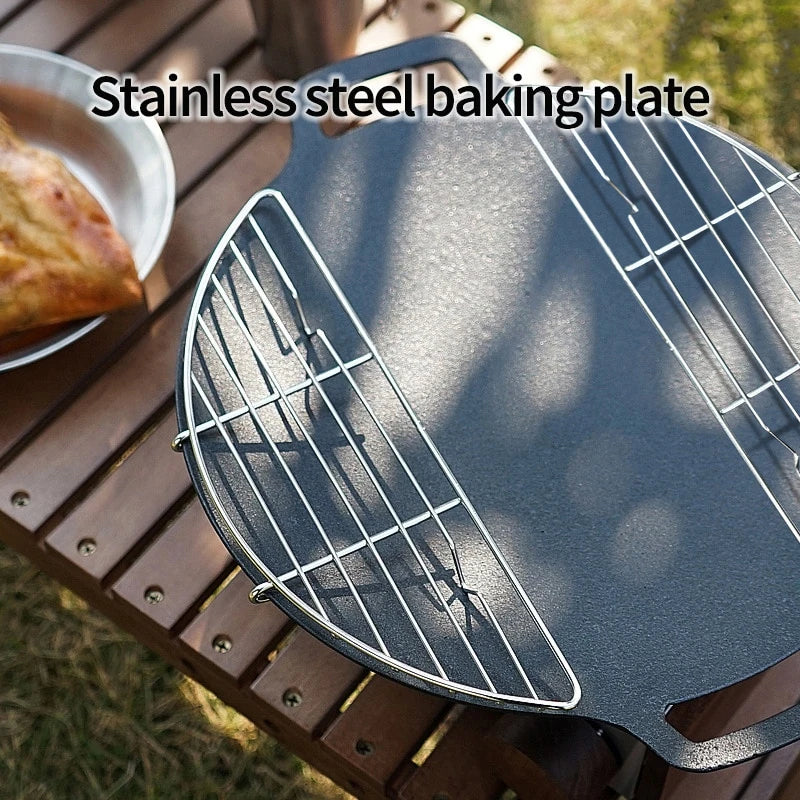 Stainless Steel Outdoor Barbecue Grill Rack – Meat Frying Pan, Anti-Scorching Net