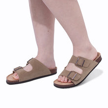 Load image into Gallery viewer, Comwarm Fashion Women's Suede Mules Slippers Men Clogs Cork Insole Sandals With Arch Support Outdoor Beach Slides Home Shoes