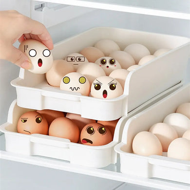 Refrigerator Egg Storage Box Drawer Type Kitchen Organizer Stackable Egg Holder