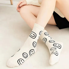 Load image into Gallery viewer, Happy Face Crew Socks - Cartoon Cat Mid Tube Women&#39;s Stockings