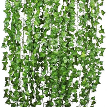 Load image into Gallery viewer, Artificial Green Ivy Leaf Rattan Creeper Leaves Vine Hanging Garland DIY Fake Flowers Plants for Garden Wedding Party Home Decor