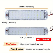 Load image into Gallery viewer, 12V-80V 72LED Interior Light Bar Strip Light With Switch LED Car Interior Lamp Lighting Camper Bus Motorhome Boat Roof Light