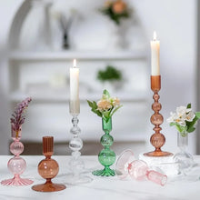 Load image into Gallery viewer, 3Pc/Set Glass Candle Holders Flower Vase Candlestick for Home Wedding Table Centerpiece Decoration