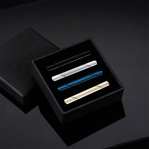 Minimalist Tie Clip & Cufflinks Set for Men - Business Party Gift Box, Luxury Fashion