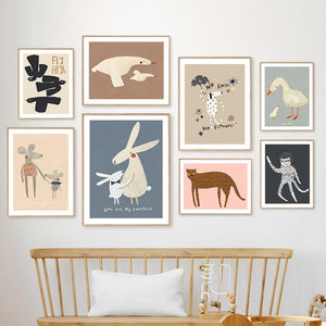 Animal Nursery Canvas Art Nordic Prints Baby Room Decor