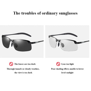 Photochromic Polarized Sunglasses Men Driving Chameleon Glasses Day Night Vision