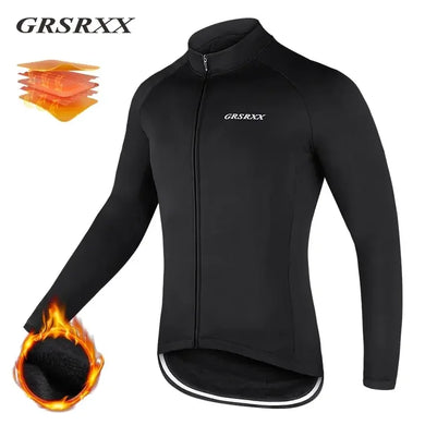 GRSRXX Thermal Winter Cycling Jacket MTB Bike Coat Long Sleeve Unisex Jersey