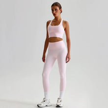 Load image into Gallery viewer, Naked Feel Yoga Set Women Fitness Sportswear 2 Piece Strappy Sports Bra High Waist Gym Leggings Workout Outfit Active Wear