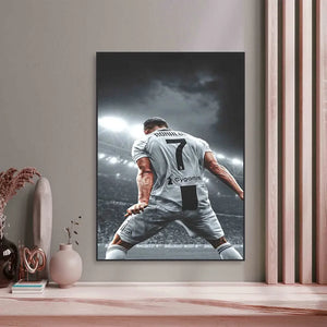 CR7 Cristiano Ronaldo Canvas Art – Portugal Football Star Motivational Quote Decor