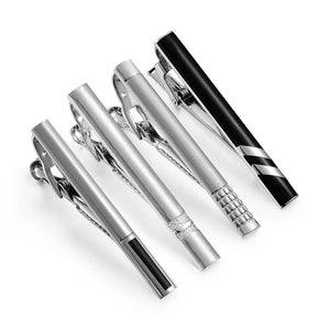 Minimalist Tie Clip & Cufflinks Set for Men - Business Party Gift Box, Luxury Fashion