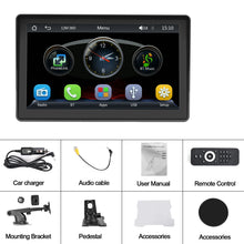 Load image into Gallery viewer, Podofo 7'' Wireless Carplay Android auto Monitor Car MP5 Player For Universal Bluetooth FM Radio Receiver TF/USB Rear View