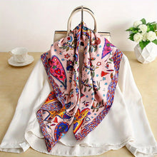 Load image into Gallery viewer, 90*90Cm Square Scarf Twill Silk Feeling Women Head Shawls and Wraps Luxury Hair Tree Print Neck Scarves Hijab Bandana Pashmina