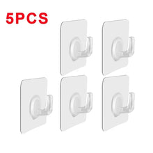 Load image into Gallery viewer, 5/10/20Pcs Self-adhesive Hook Transparent Door Wall Hook Child Heavy Load Rack Kitchen Bathroom Towel Key Rack Sticky Hook