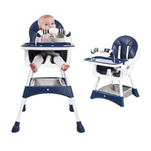Load image into Gallery viewer, Baby High Chair, Portable Baby Dining Chairs Eat &amp; Play Convertible High Chair with Double-Layer Dinner Plate and Toy Rack