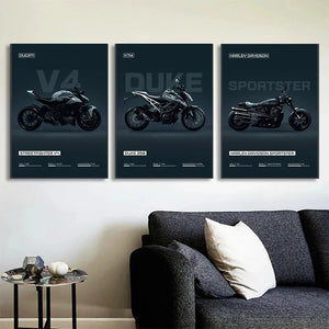 Motorcycle Bike Art Poster Canvas Painting – S1000RR / Ducati Streetfighter V4 / YZR M1