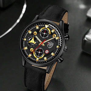 3PCS Set: Men's Fashion Sports Bracelet, Necklace & Quartz Wrist Watch - Casual Classic