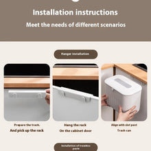 Load image into Gallery viewer, Trash Bin Without Punching Silicone Handle with Lid Two-way Opening Lid Wall-mounted PP Paper Basket Storage Tube Household Item