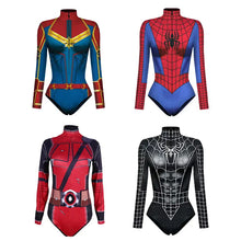 Load image into Gallery viewer, Spiderman Swimsuit for Women One-piece Swimsuits Superhero Jumpsuit The Amazing Spider-Man Cosplay Costumes T Shirts Bodysuit