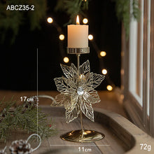 Load image into Gallery viewer, Christmas Golden Wrought Iron Candlestick Star Elk Christmas Tree Candle Holder Merry Christmas New Year Table Decoration