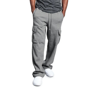 Men's Sweatpants Joggers - Straight Fit, Loose, Drawstring, Multi-Pocket for Sports & Streetwear