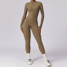 Load image into Gallery viewer, Winter Autumn Women's One-piece Yoga Jumpsuit leggings Long-sleeved Warm ski Overalls Outerwear High Elastic Cycling Bodysuit
