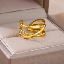 Load image into Gallery viewer, 316L Stainless Steel Rings for Women Gold Color Never Fade Luxury Classic rings wedding couple rings Jewelry Free Shipping