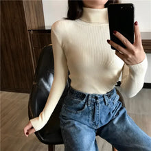 Load image into Gallery viewer, Women Turtleneck Sweater Knitted Soft Pullovers cashmere Jumpers Basic Solid Soft Sweaters Women Autumn Winter Casual Tops
