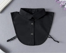 Load image into Gallery viewer, Women's Solid Colour Black White Vertical Small Flip Collar Versatile Shirt Jumper Jumper Fashion Lace False Collar Four Seasons
