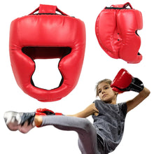Load image into Gallery viewer, Adults/child MMA Safety Boxing Gloves Helmet Head Gear Protectors PU Leather Gloves Kids Boxing Training Kickboxing Boxer Target