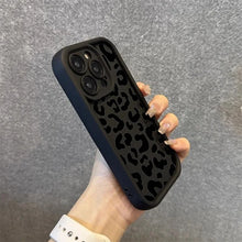 Load image into Gallery viewer, Black Leopard Print Pattern Silicone Phone Case For iPhone 17 11 12 13 14 15 16 Pro Max 16E X XS XR 7 8 Plus 16 Shockproof Cover