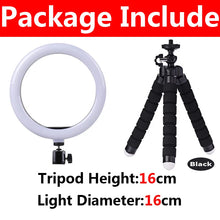 Load image into Gallery viewer, 10 inch LED Selfie Ring Light Dimmable Photography Fill Lamp with Mini tripod for Mobile Phone Live Video Photo Studio Ringlight
