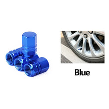 Load image into Gallery viewer, Aluminum Alloy Car Tire Valve Caps Airdust Waterproof Tyre Rim Stem Cover for Automobiles Motorcycles Bikes 4Pcs