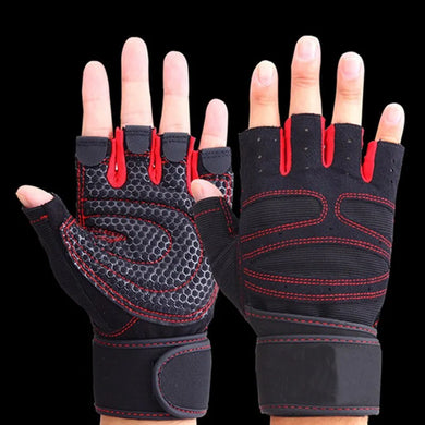 Non-Slip Half Finger Fitness Gloves with Wrist Guard for Men and Women