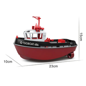 JIKEFUN 686 RC Tugboat - Dual Motor Electric Remote Control Boat for Boys Gift