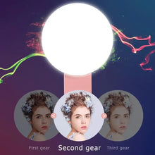 Load image into Gallery viewer, Mobile Phone LED Selfie Ring Light Portable Mini Durable Practical Three Stop Dimming Circle Photography Clip Fill Light