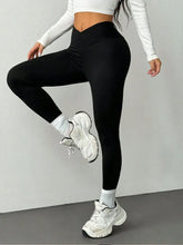 Load image into Gallery viewer, Stylish Cross Waist Yoga Pants Spring New Style Cross Stretchy Slim Fit Leggings Ice Silk Lightweight Cool Activewear Trousers