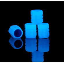 Load image into Gallery viewer, 20PCS Luminous Tire Valve Caps Motorcycle Bike Wheel Nozzle Dustproof Tyre Valve Stem Fluorescent Night Glowing Car Decor