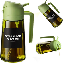 Load image into Gallery viewer, 470 ml Oil Sprayer for Cooking,2-in-1 Olive Oil Dispenser and Oil Spray Bottle,Oil Spray with Stickers,Thick Glass Spray Bottle