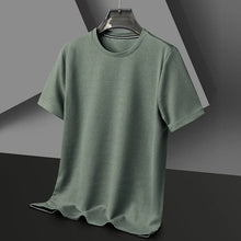 Load image into Gallery viewer, Short sleeved Polo shirShort sleeved Waffle Solid Polot fashion splicing men's round neck top cotton daily short sleeved T-shirt