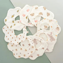 Load image into Gallery viewer, 3PCS Cotton Gauze Baby Feeding Bibs - Soft Infant Print Saliva Towels