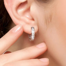 Load image into Gallery viewer, New 925 Sterling Silver Shining Zircon Earrings Women's Circle Round Earrings Fashionable Elegant Jewelry Birthday Party Gifts