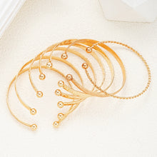Load image into Gallery viewer, 7pcs Punk Gold Bracelets Set for Women Goth Heart Open Bangles