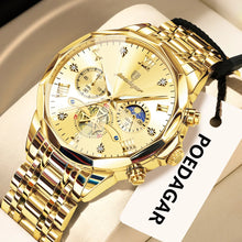 Load image into Gallery viewer, POEDAGAR Original Luxury Men's Watch Waterproof Luminous Chronograph Men Wristwatch Stainless Steel Quartz Watches For Man Reloj