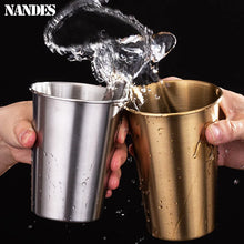 Load image into Gallery viewer, 350/500ml Stainless Steel Cups Household Office Bar Kitchen Drinks Coffee Tumbler Tea Drinking Beer Mug Metal Travel Drink Cup