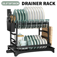 Load image into Gallery viewer, Drainer rack kitchen sink Kitchen Adjustable Plates Organizer Dish Bowl Drainer Storage Rack Cutlery Storage Holder