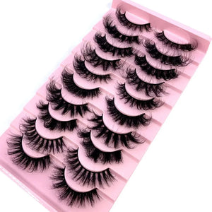 Mix 10 Pairs Faux Mink Eyelashes 8-25mm Fluffy 3D Lashes Wholesale False Extensions